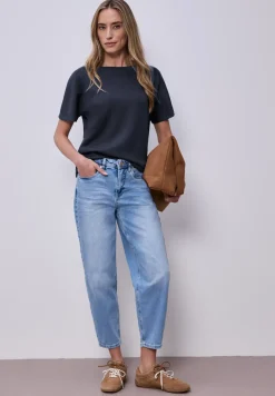 Dropped Shoulder Shirt mit Rippdetail