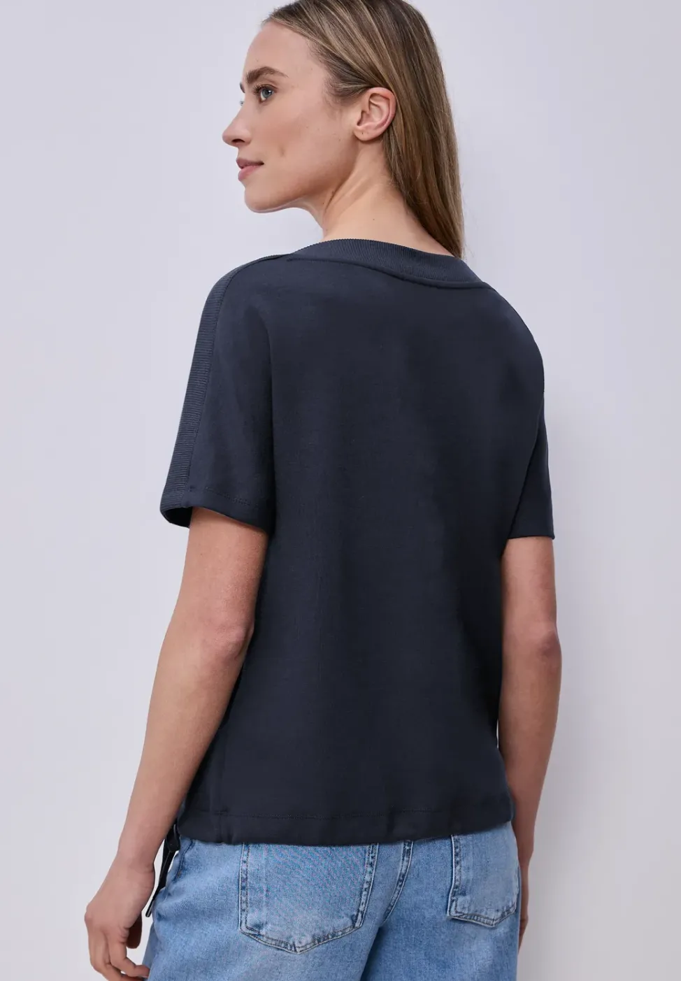 Dropped Shoulder Shirt mit Rippdetail