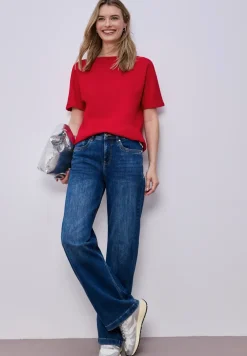 Dropped Shoulder Shirt mit Rippdetail