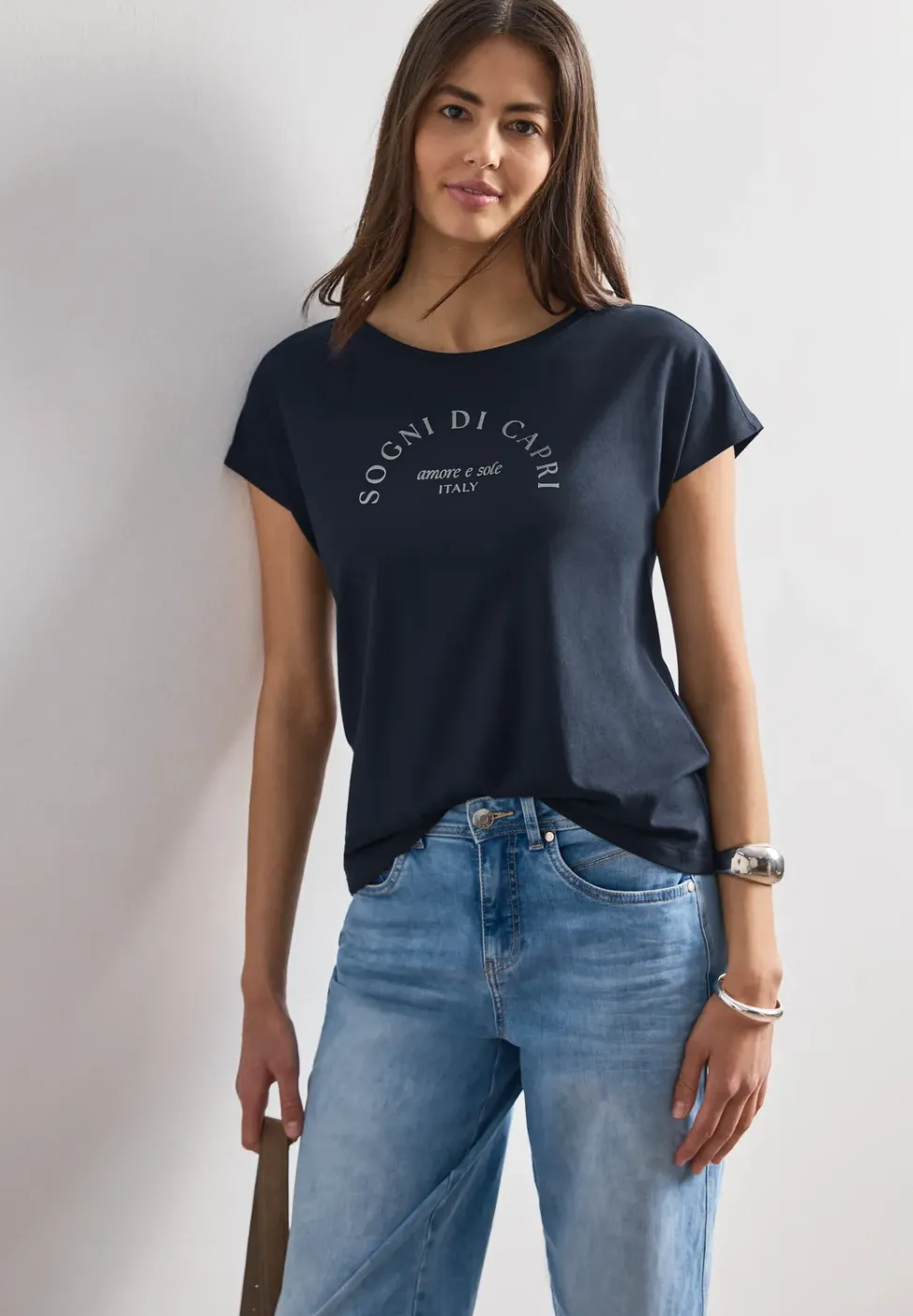 Dropped Shoulder Shirt mit Rundhals