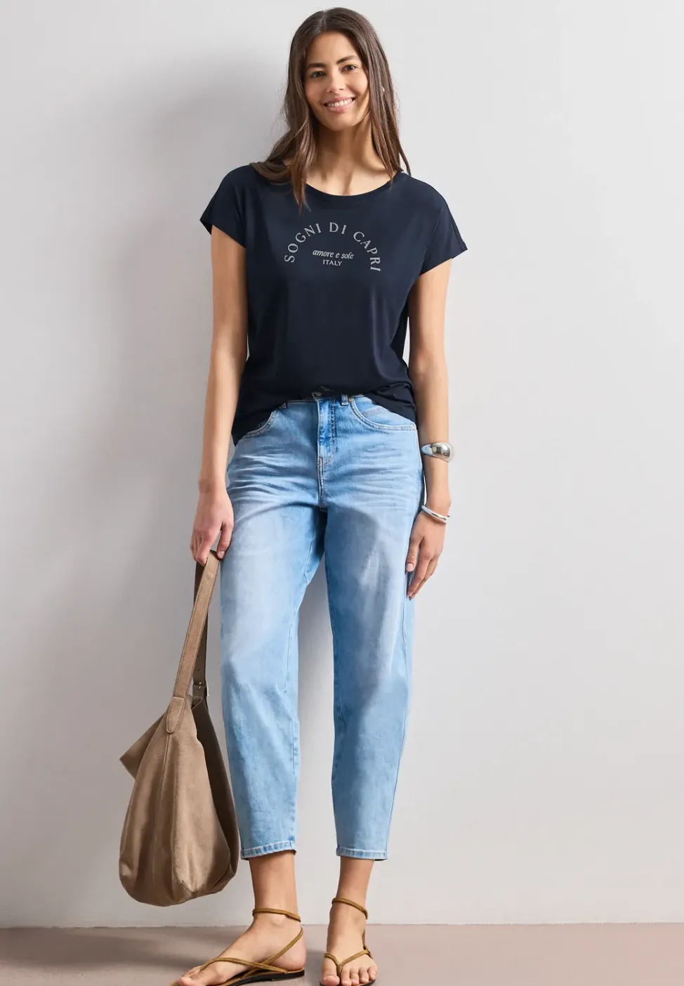 Dropped Shoulder Shirt mit Rundhals