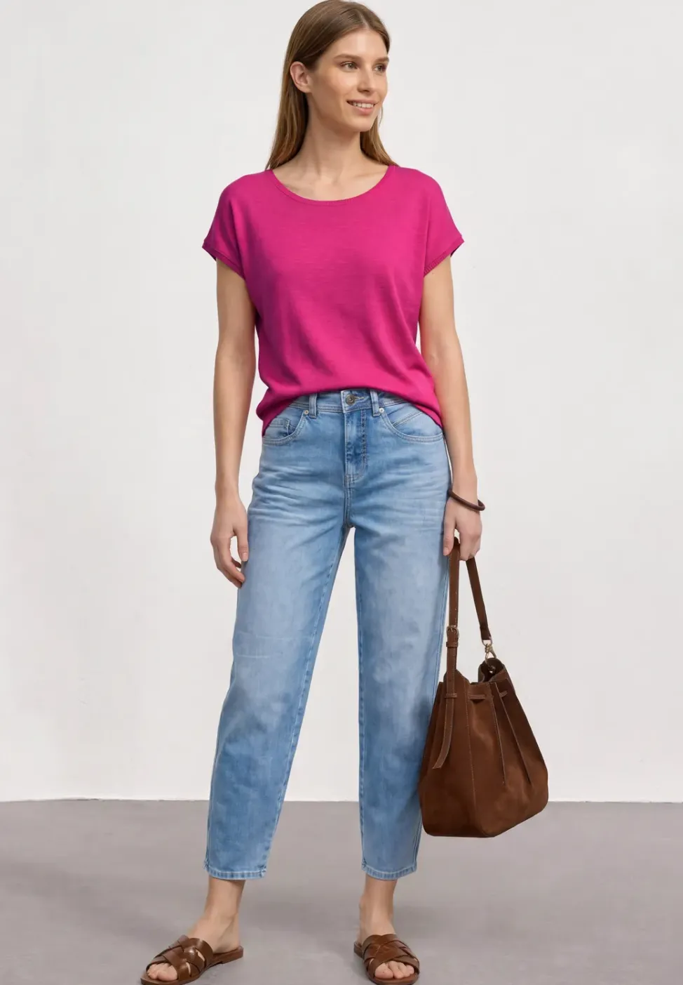 Dropped Shoulder Shirt mit Rundhals