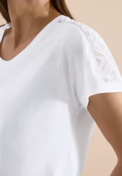 Dropped Shoulder Shirt mit Spitzendetail
