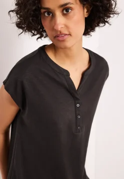 Dropped Shoulder Shirt mit Split Neck