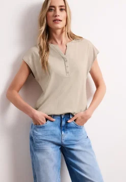 Dropped Shoulder Shirt mit Split Neck