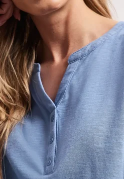 Dropped Shoulder Shirt mit Split Neck