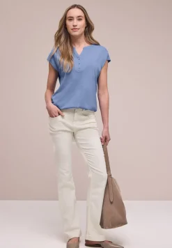 Dropped Shoulder Shirt mit Split Neck