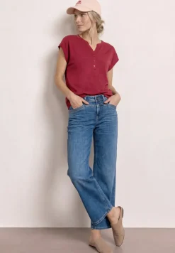 Dropped Shoulder Shirt mit Split Neck