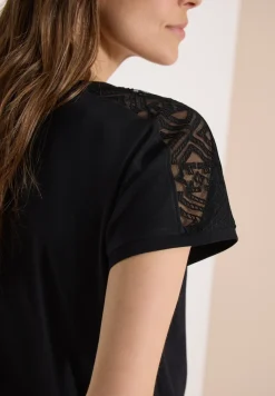 Dropped Shoulder Shirt mit Spitzendetail