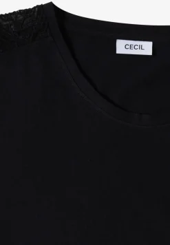 Dropped Shoulder Shirt mit Spitzendetail