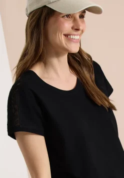 Dropped Shoulder Shirt mit Spitzendetail