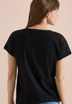 Dropped Shoulder Shirt mit Spitzendetail