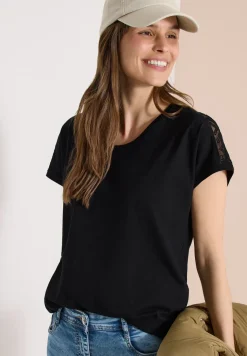 Dropped Shoulder Shirt mit Spitzendetail