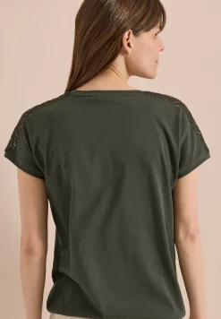Dropped Shoulder Shirt mit Spitzendetail