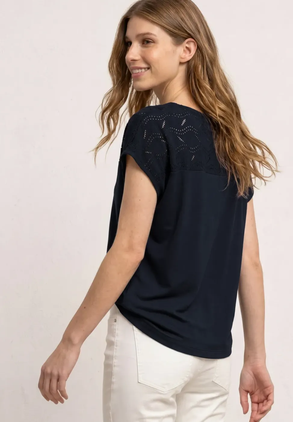 Dropped Shoulder Shirt mit Strukturmix