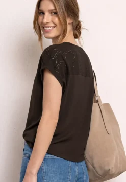 Dropped Shoulder Shirt mit Strukturmix