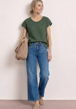 Dropped Shoulder Shirt mit Strukturmix
