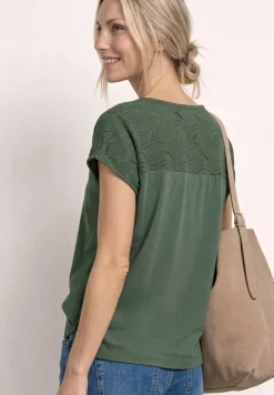 Dropped Shoulder Shirt mit Strukturmix