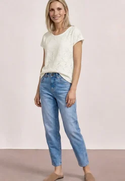 Dropped Shoulder Shirt mit Strukturmix