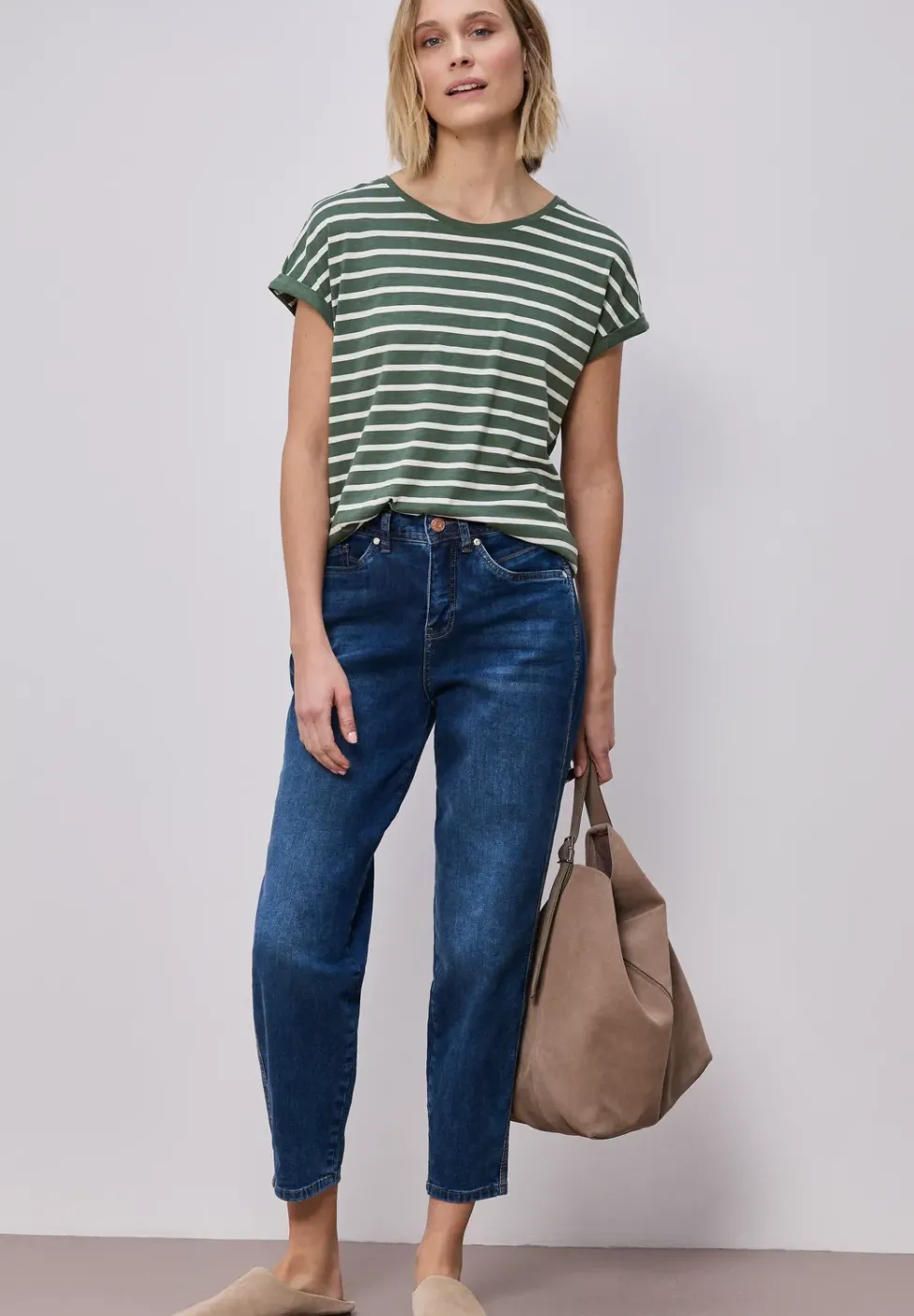 Dropped Shoulder Shirt mit Streifen
