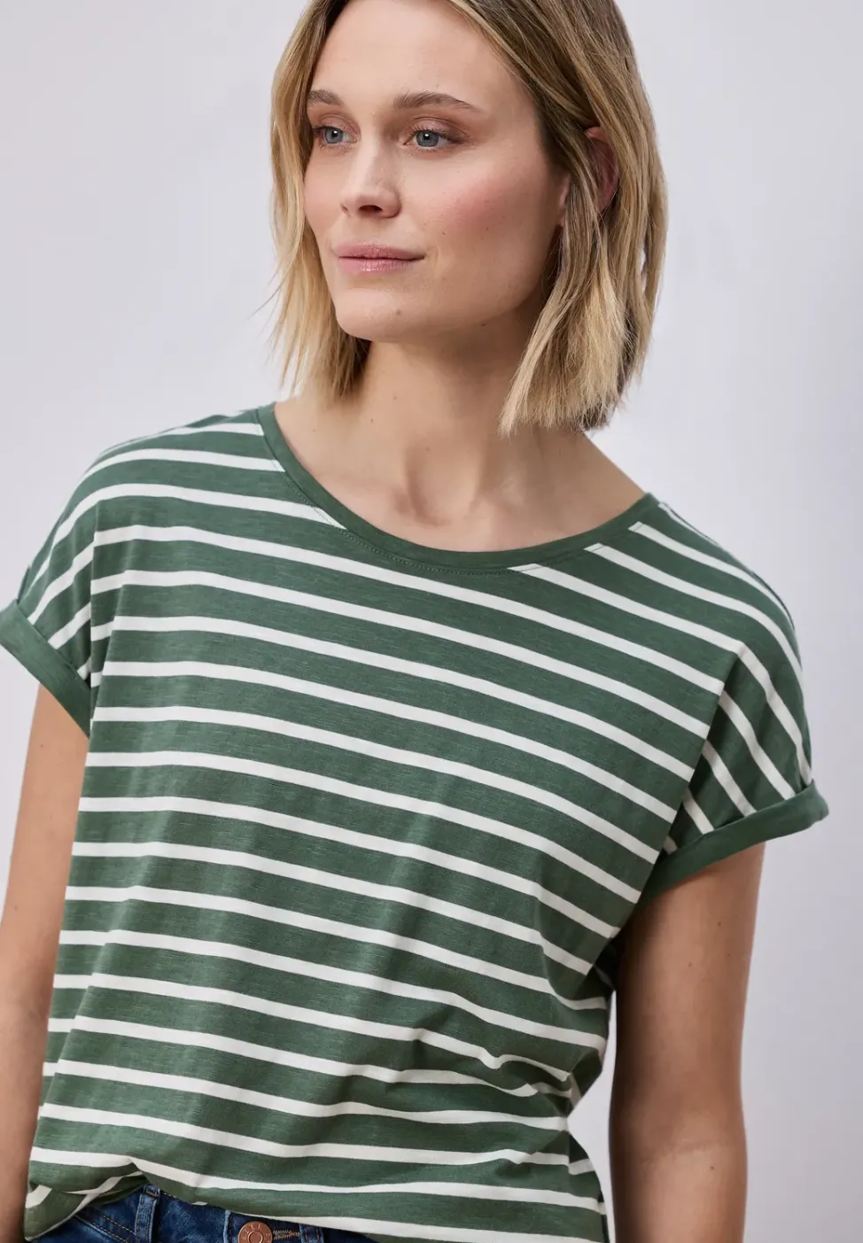 Dropped Shoulder Shirt mit Streifen