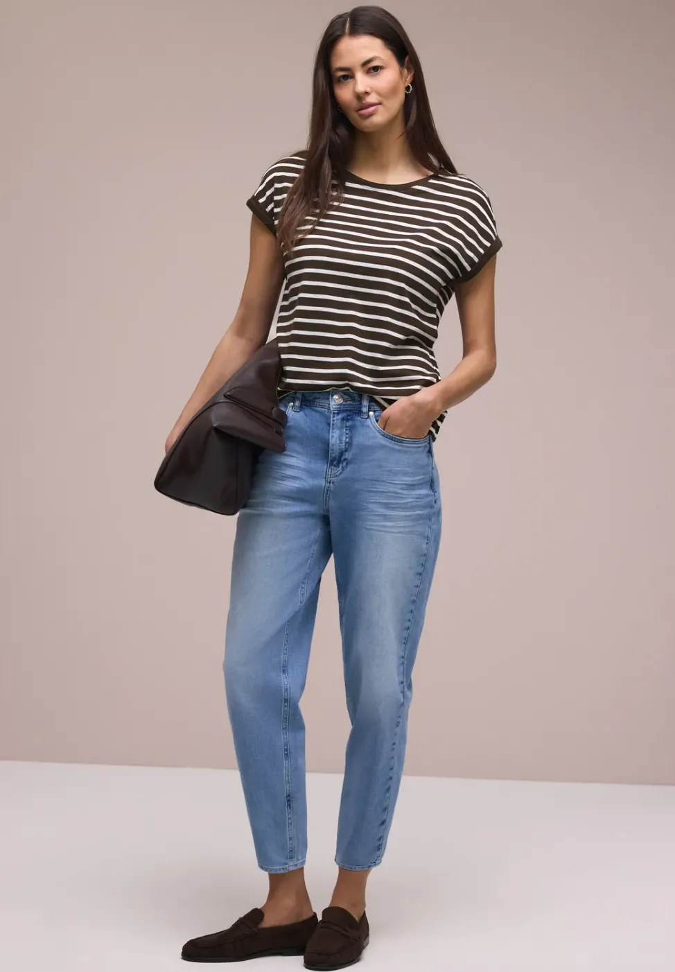 Dropped Shoulder Shirt mit Streifen