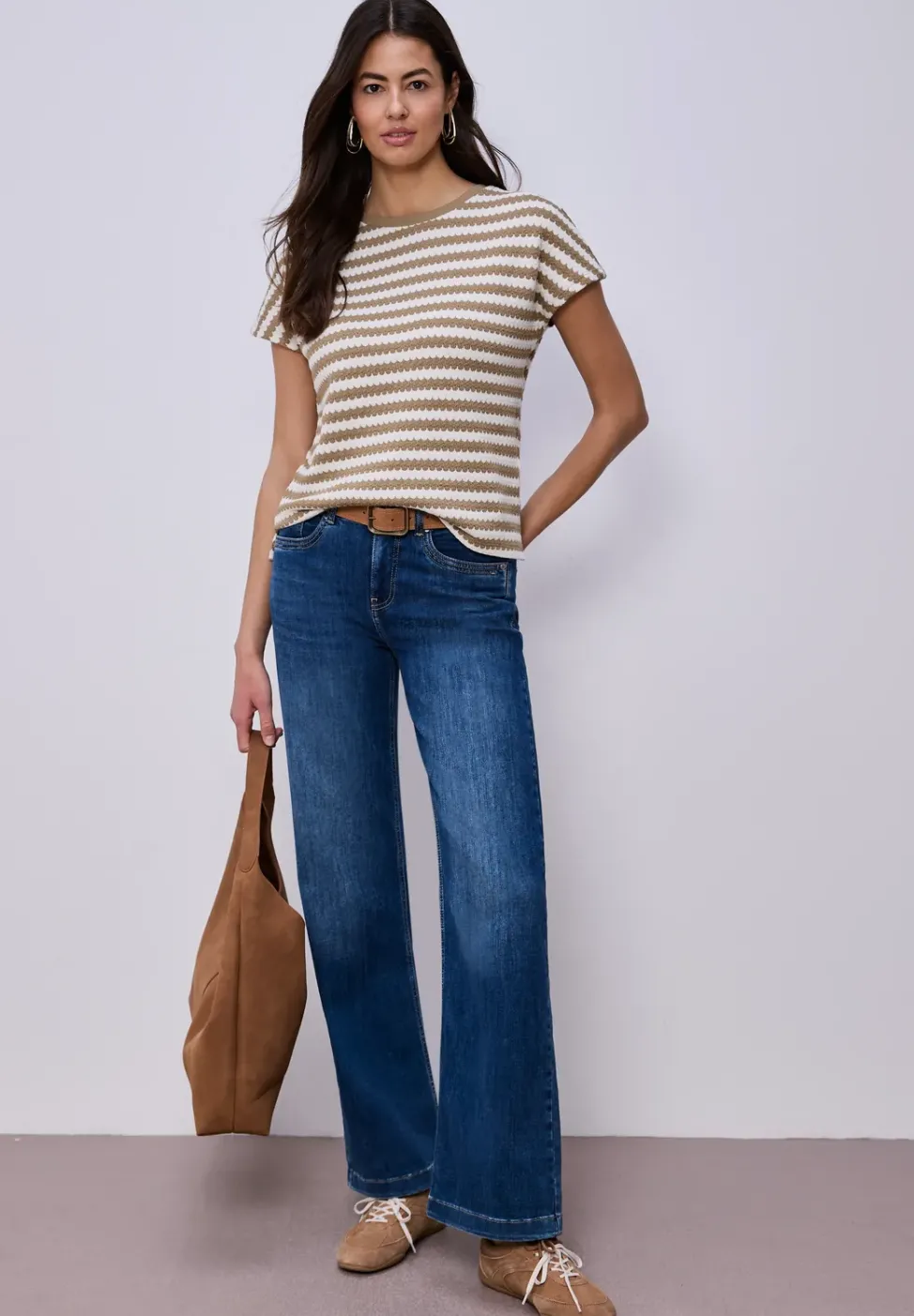 Dropped Shoulder Shirt mit Streifen