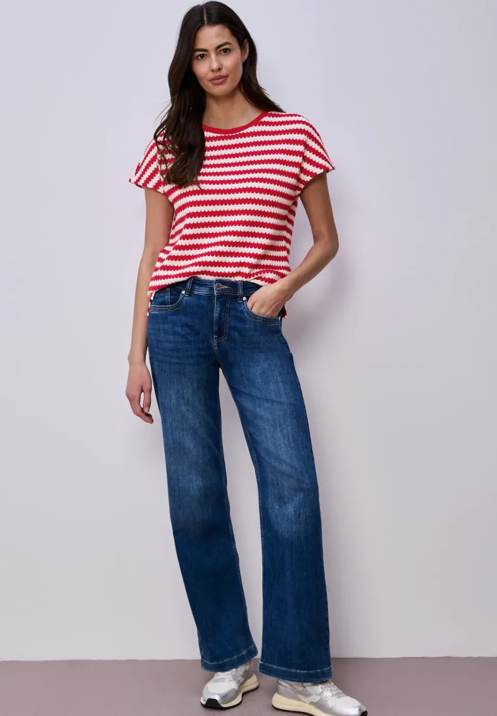 Dropped Shoulder Shirt mit Streifen