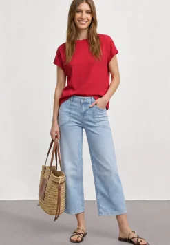 Dropped Shoulder Shirt mit Strukturmix
