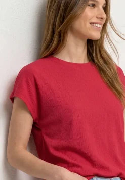 Dropped Shoulder Shirt mit Strukturmix