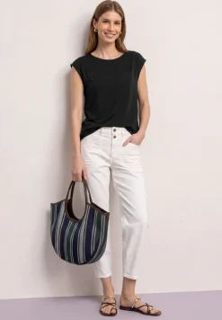 Dropped Shoulder Shirt mit U-Boot-Ausschnitt