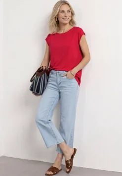 Dropped Shoulder Shirt mit U-Boot-Ausschnitt