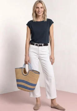 Dropped Shoulder Shirt mit U-Boot-Ausschnitt