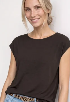 Dropped Shoulder Shirt mit U-Boot-Ausschnitt