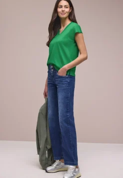Dropped Shoulder Shirt mit V-Neck