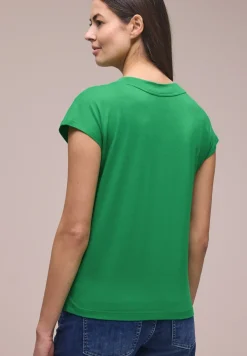Dropped Shoulder Shirt mit V-Neck