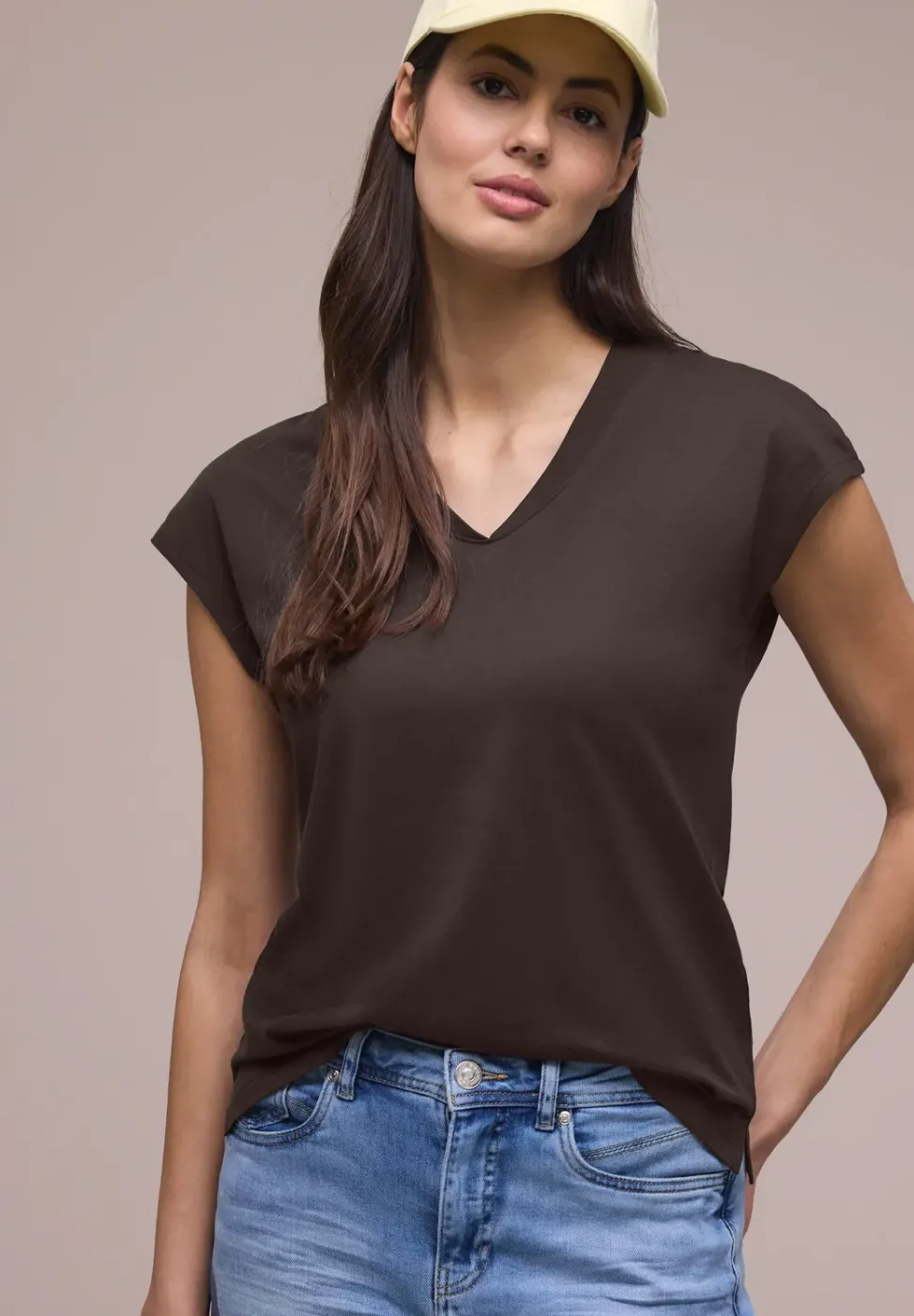 Dropped Shoulder Shirt mit V-Neck