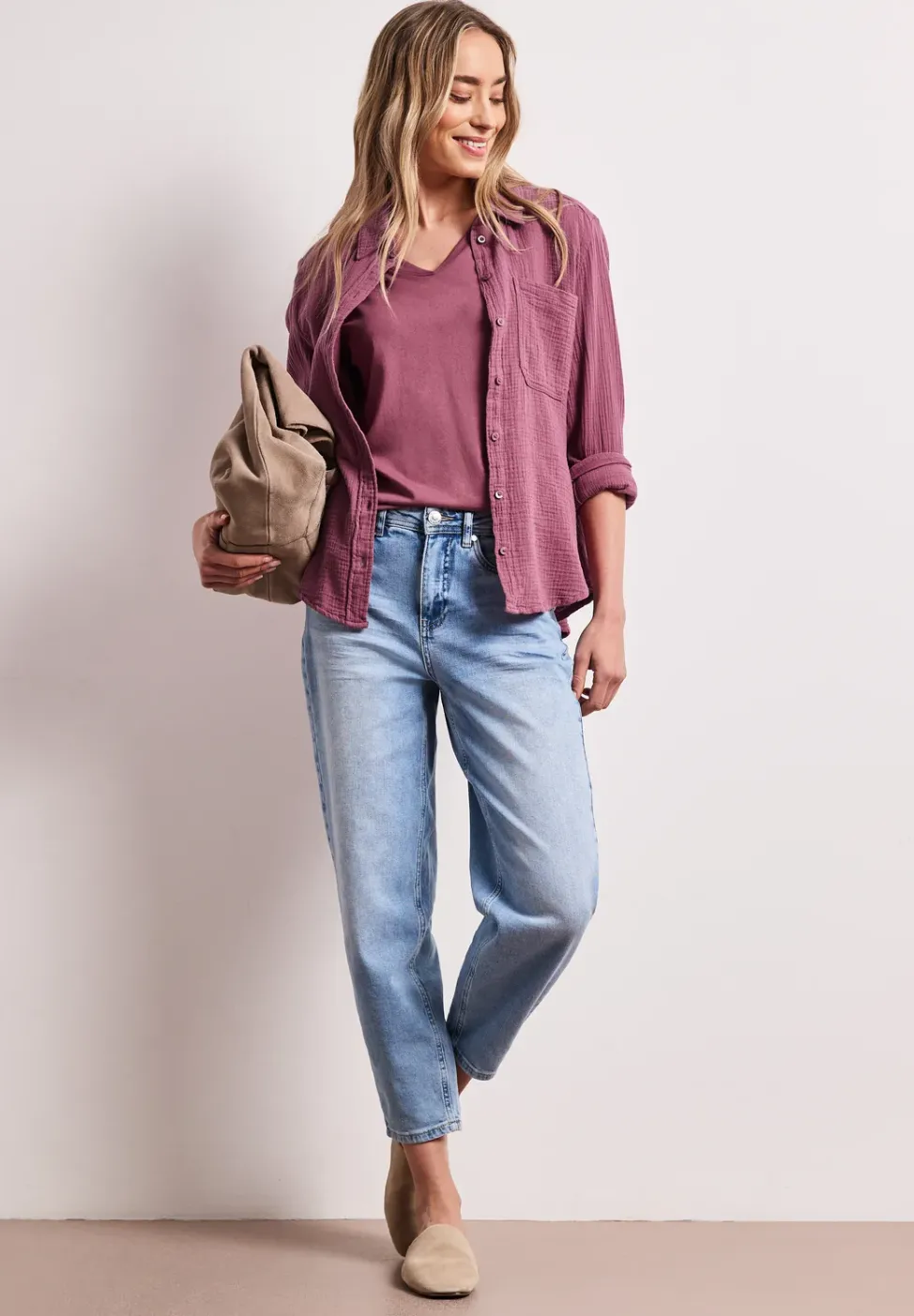 Dropped Shoulder Shirt mit V-Neck
