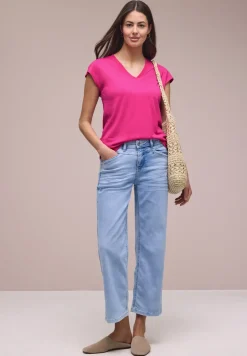 Dropped Shoulder Shirt mit V-Neck