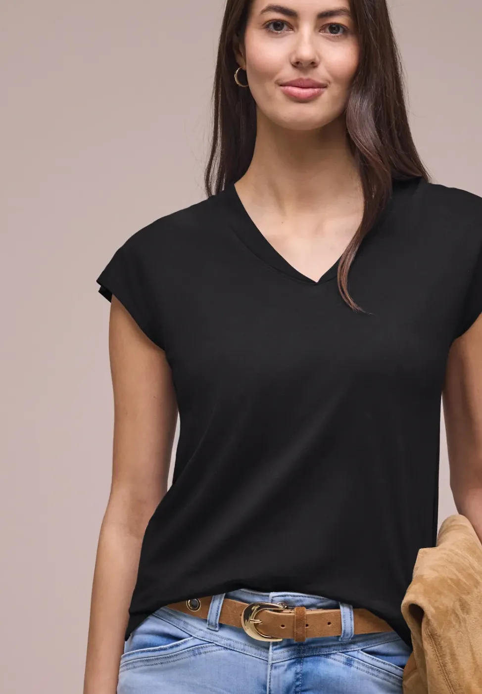 Dropped Shoulder Shirt mit V-Neck