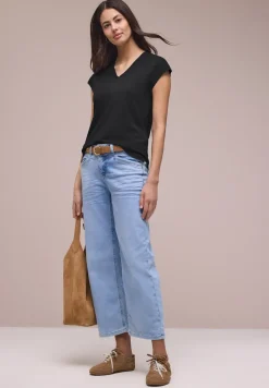 Dropped Shoulder Shirt mit V-Neck