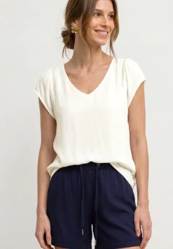 Dropped Shoulder Shirt mit V-Neck