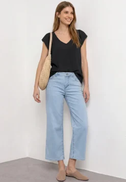 Dropped Shoulder Shirt mit V-Neck