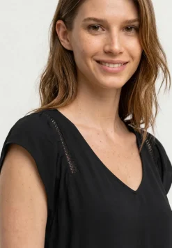 Dropped Shoulder Shirt mit V-Neck