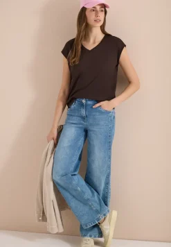 Dropped Shoulder Shirt mit V-Neck