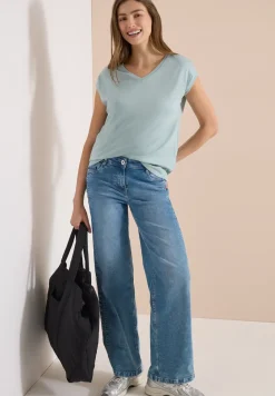 Dropped Shoulder Shirt mit V-Neck