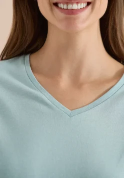 Dropped Shoulder Shirt mit V-Neck