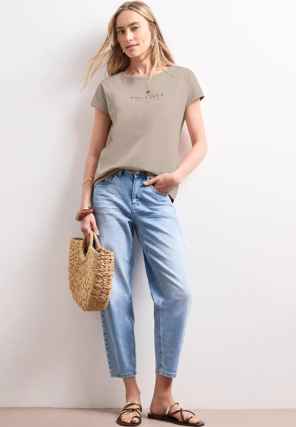Dropped Shoulder Shirt mit Wording