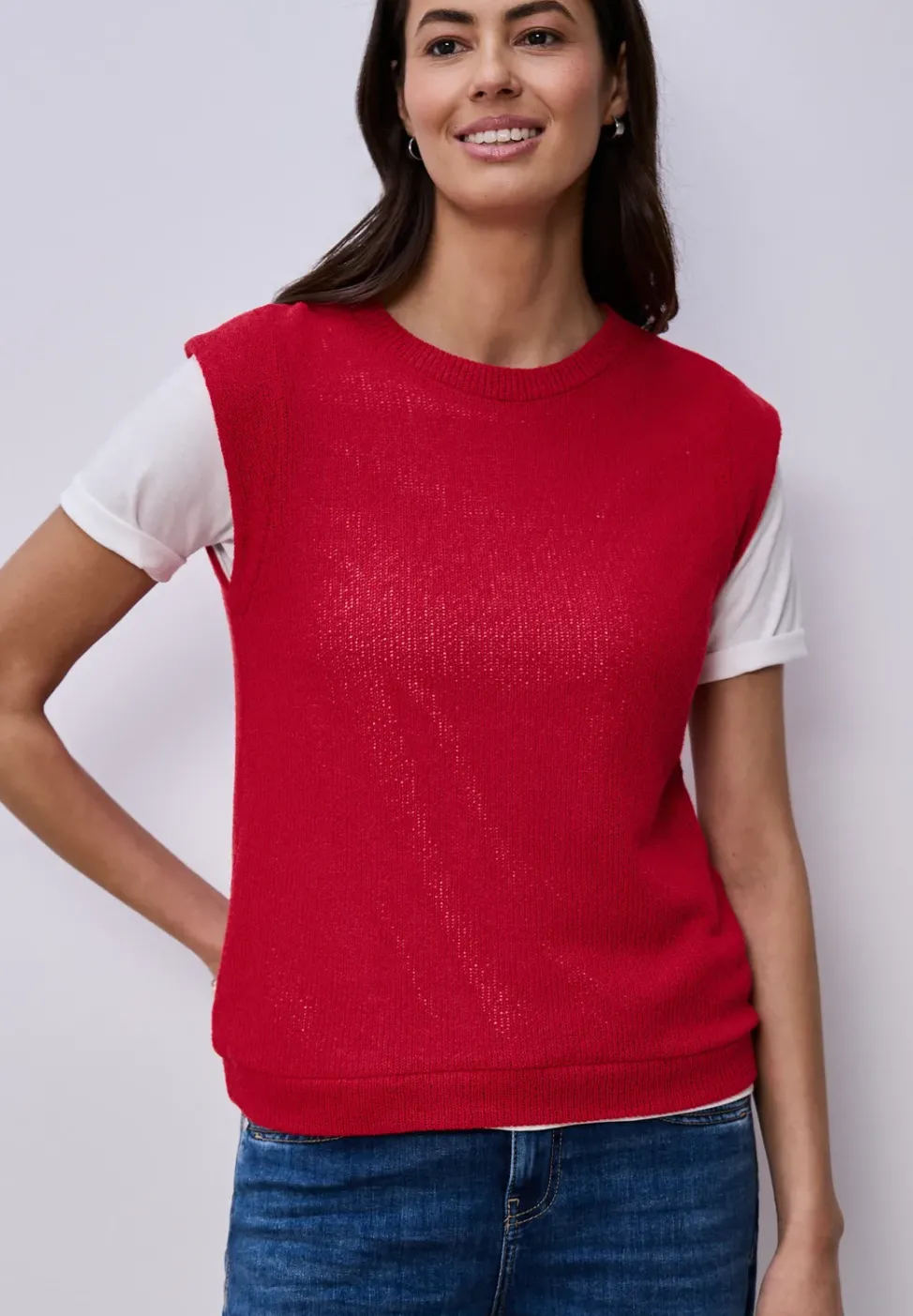 Dropped Shoulder Top im Strick-Look