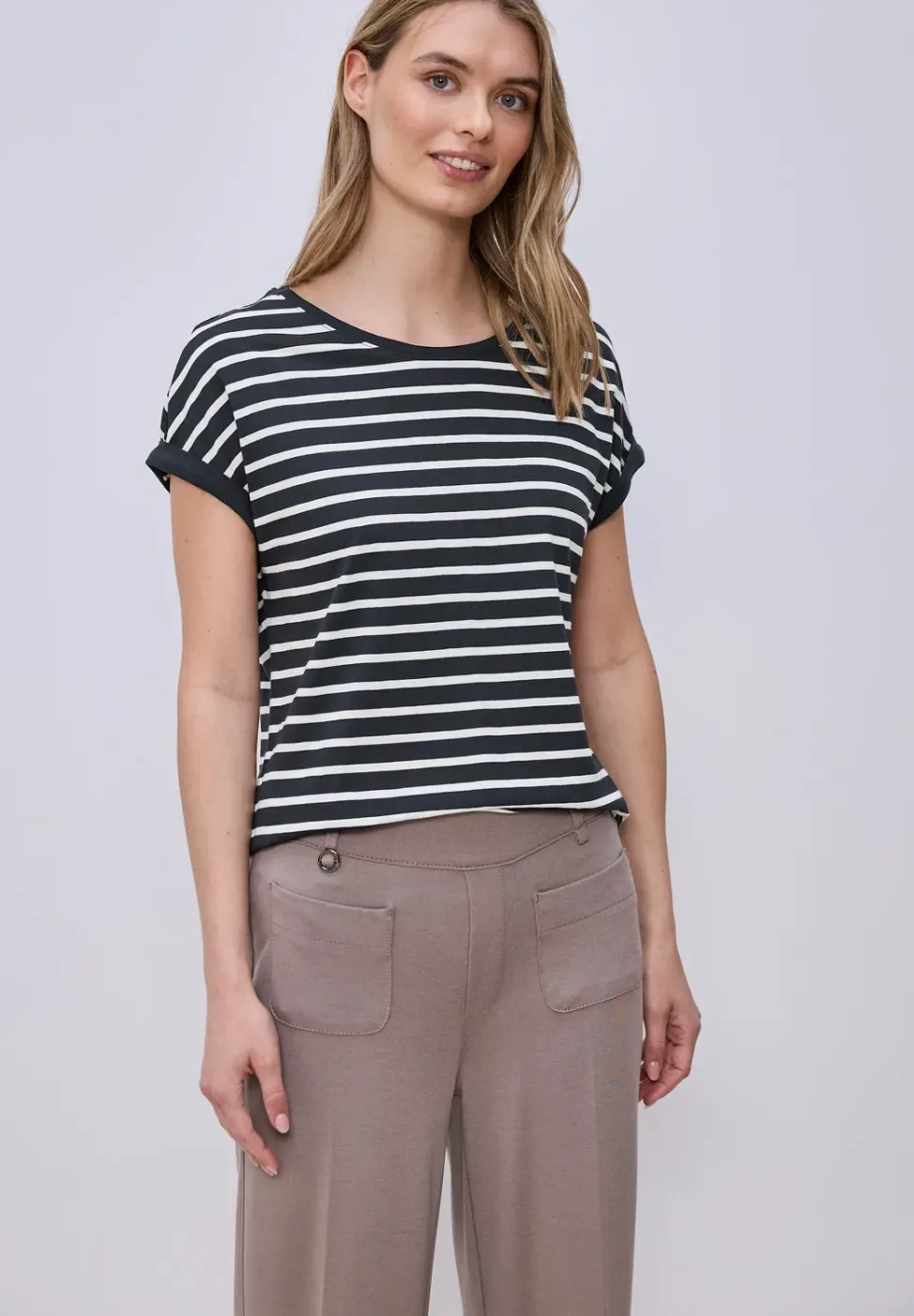 Dropped Shoulder T-Shirt mit Streifen